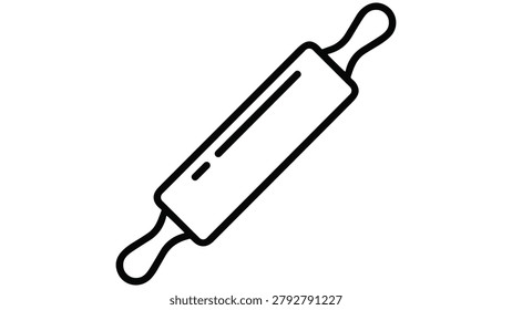 Black line drawing rolling pin