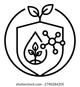 Black line drawing shield