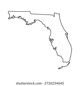 a black line drawing of the state of florida