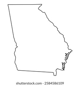  Black line drawing of the state Georgia