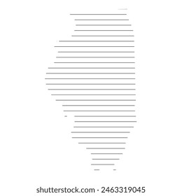 Black line drawing of the state of Illinois