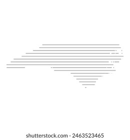 Black line drawing of the state of North Carolina