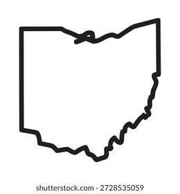 Un dibujo de línea negra del estado de Ohio