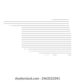 Black line drawing of the state of Oklahoma