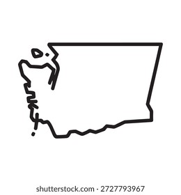 um desenho em linha preta do estado de washington
