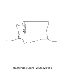 um desenho em linha preta do estado de washington