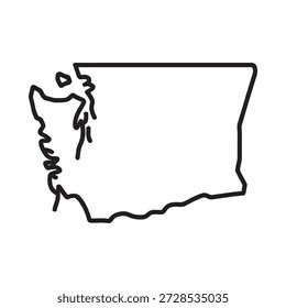 um desenho em linha preta do estado de washington