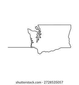 um desenho em linha preta do estado de washington