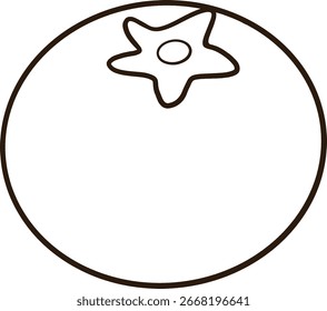 Black line drawing of a tomato