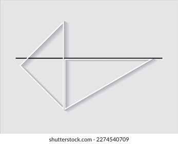 A black line drawn with a triangle ruler