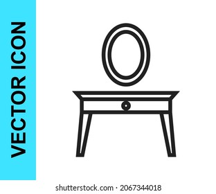 Icono de la tabla de dibujo de línea negra aislado en fondo blanco.  Vector
