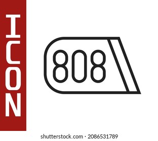 Black line Drum machine music producer equipment icon isolated on white background.  Vector