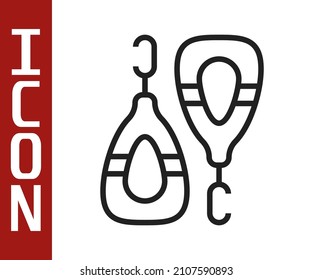 Black line Earrings icon isolated on white background. Jewelry accessories.  Vector
