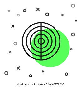 Black line Earth structure icon isolated on white background. Geophysics concept with earth core and section layers earth.  Vector Illustration