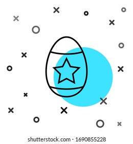 Black line Easter egg icon isolated on white background. Happy Easter. Random dynamic shapes. Vector Illustration