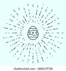 Icono de huevo de Pascua en línea negra aislado en fondo gris. Feliz Pascua. Resumen de puntos aleatorios de círculo. Ilustración vectorial
