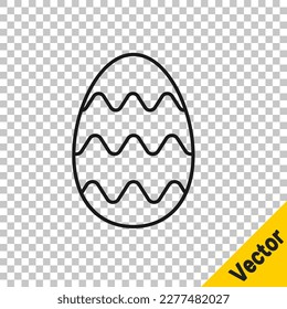 Black line Easter egg icon isolated on transparent background. Happy Easter.  Vector