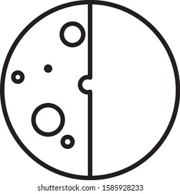 Black line Eclipse of the sun icon isolated on white background. Total sonar eclipse.  Vector Illustration
