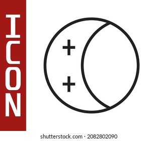 Black line Eclipse of the sun icon isolated on white background. Total sonar eclipse.  Vector