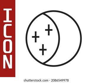 Black line Eclipse of the sun icon isolated on white background. Total sonar eclipse.  Vector