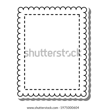 Black line Edge Frame Wavy on white silhouette and gray shadow with copy space. Vector illustration for decoration logo, text, greeting cards and any design. Stock fotó © 