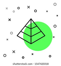 Black line Egypt pyramids icon isolated on white background. Symbol of ancient Egypt.  Vector Illustration