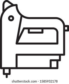 Black line Electric construction stapler icon isolated on white background. Working tool.  Vector Illustration