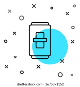 Black line Electric light switch icon isolated on white background. On and Off icon. Dimmer light switch sign. Concept of energy saving. Random dynamic shapes. Vector Illustration