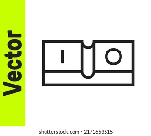 Black Line Electric Light Switch Icon Isolated On White Background. On And Off Icon. Dimmer Light Switch Sign. Concept Of Energy Saving.  Vector