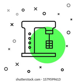 Black line Electric mixer icon isolated on white background. Kitchen blender.  Vector Illustration