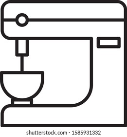 Black line Electric mixer icon isolated on white background. Kitchen blender.  Vector Illustration