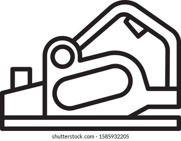 Black line Electric planer tool icon isolated on white background.  Vector Illustration