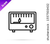 Black line Electrical measuring instruments icon isolated on white background. Analog devices. Electrical appliances.  Vector Illustration