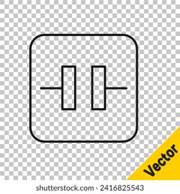 Línea negra Icono del condensador electrolítico aislado en fondo transparente.  Vector