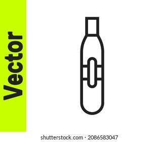 Black line Electronic cigarette icon isolated on white background. Vape smoking tool. Vaporizer Device.  Vector