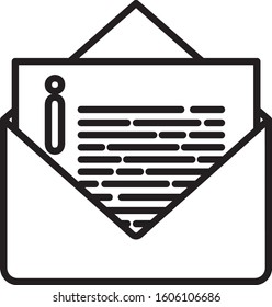 Black line Envelope icon isolated on white background. Email message letter symbol.  Vector Illustration