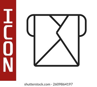 Black line Envelope icon isolated on white background. Email message letter symbol.  Vector Illustration