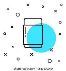 Black line Eraser or rubber icon isolated on white background. Random dynamic shapes. Vector Illustration