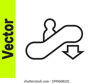 Icono de abajo del Escalador de línea negra aislado en fondo blanco.  Vector