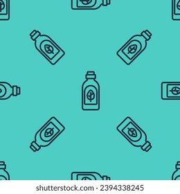 Black line Essential oil bottle icon isolated Black line background. Organic aromatherapy essence. Skin care serum glass drop package.  Vector