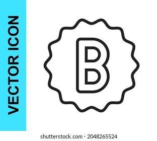 Black line Exam paper with incorrect answers survey icon isolated on white background. Bad mark of test results.  Vector