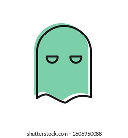 Black line Executioner mask icon isolated on white background. Hangman, torturer, executor, tormentor, butcher, headsman icon.  Vector Illustration