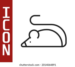 Black line Experimental mouse icon isolated on white background.  Vector