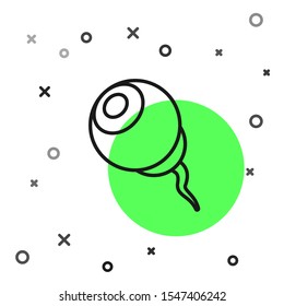 Black line Eye icon isolated on white background. Happy Halloween party.  Vector Illustration