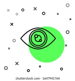 Black line Eye icon isolated on white background.  Vector Illustration