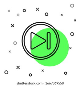 Black line Fast forward icon isolated on white background.  Vector Illustration