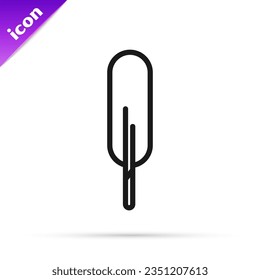 Black line Feather pen icon isolated on white background.  Vector Illustration