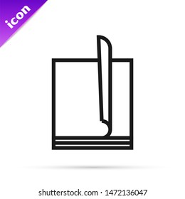 Black line File document icon isolated on white background. Checklist icon. Business concept.  Vector Illustration