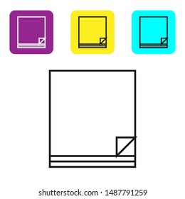 Black line File document icon isolated on white background. Checklist icon. Business concept. Set icons colorful square buttons. Vector Illustration