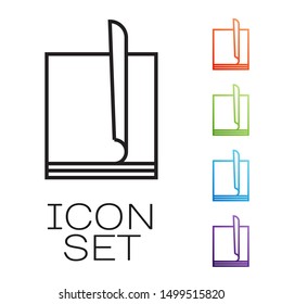 Black line File document icon isolated on white background. Checklist icon. Business concept. Set icons colorful. Vector Illustration